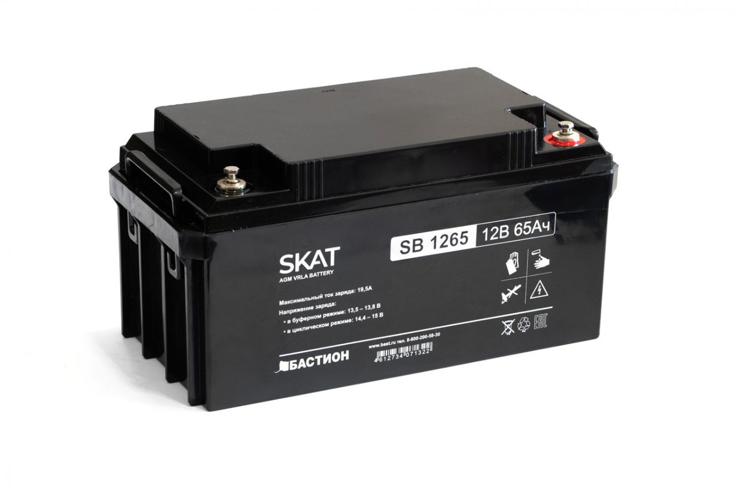 Все Бастион SKAT SB 1265 акб свинцово-кислотная тип agm 12v видеонаблюдения в магазине Vidos Group