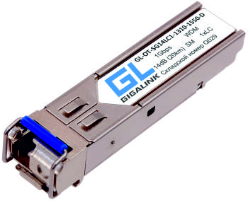 GIGALINK GL-OT-SG14LC1-1310-1550-D SFP модули 1G одноволоконные (WDM)