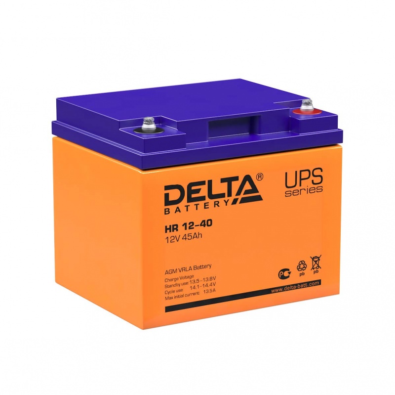 Все АКБ Delta HR 12-40 Аккумулятор герметичный свинцово-кислотный видеонаблюдения в магазине Vidos Group