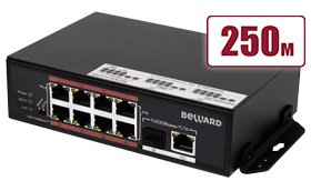 Все Коммутатор Ethernet с поддержкой PoE Beward STP-811HPS видеонаблюдения в магазине Vidos Group