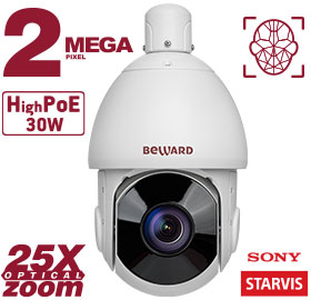 Купольная IP камера PTZ Beward SV2018-R25