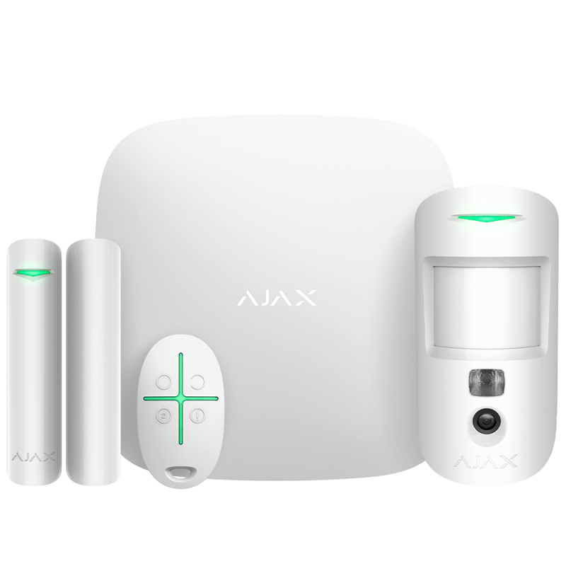 Все Ajax StarterKit Cam Plus (W) Комплект радиоканальной охранной сигнализации видеонаблюдения в магазине Vidos Group