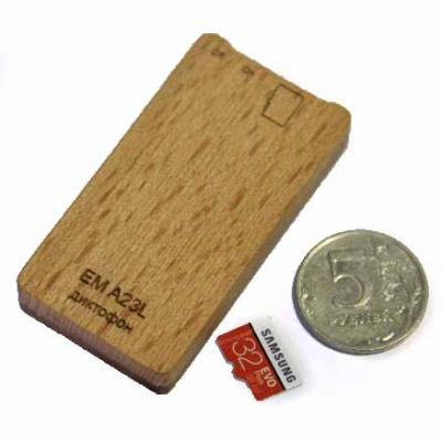 Телесистемы EM microSD A23L (дерево, размер 11*34*64мм, вес 28г, автономность до 50 ч, аккумулятор)