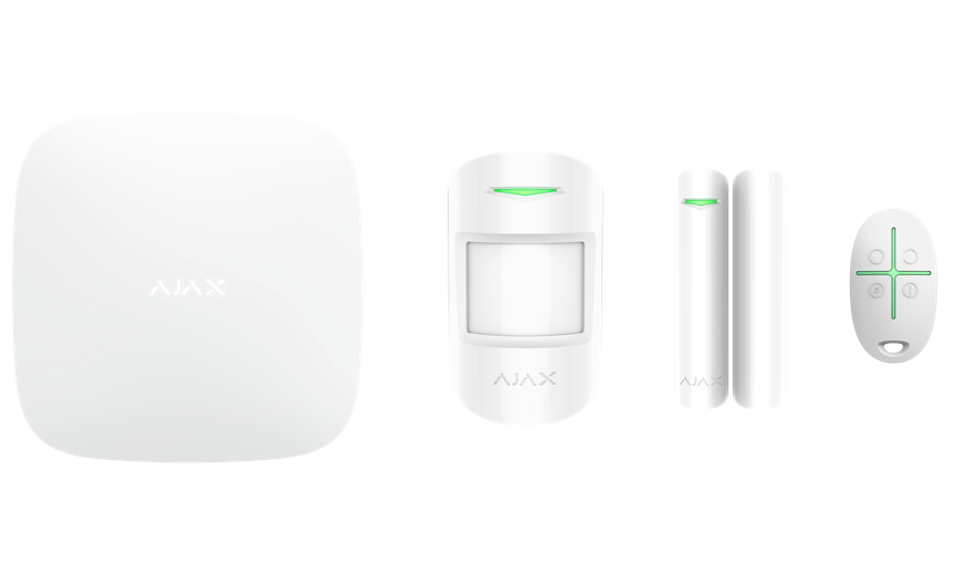 Все Ajax StarterKit Plus (W) Комплект радиоканальной охранной сигнализации видеонаблюдения в магазине Vidos Group