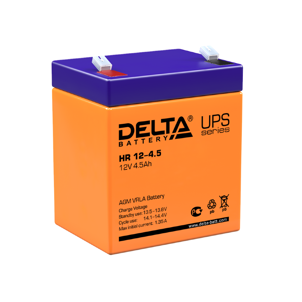 Все АКБ Delta HR 12-4.5 Аккумулятор герметичный свинцово-кислотный видеонаблюдения в магазине Vidos Group