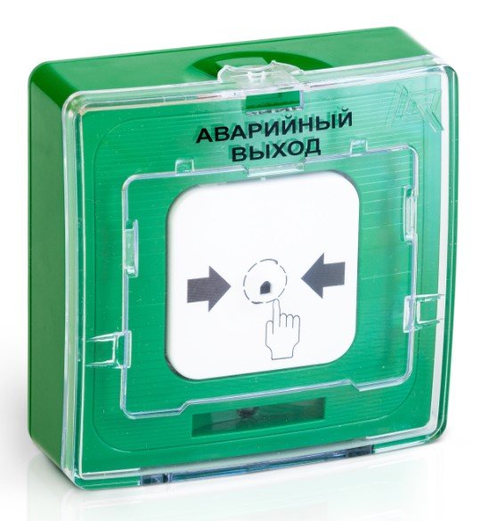 Рубеж Устройство дистанционного пуска электроконтактное УДП 513-10 исп.1 "АВАРИЙНЫЙ ВЫХОД", цвет зеленый