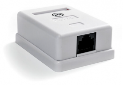 Мирарус MR-CS01-101 Розетка компьютерная RJ-45 (8P8C), категория 5e, одинарная, внешняя, Dual IDC