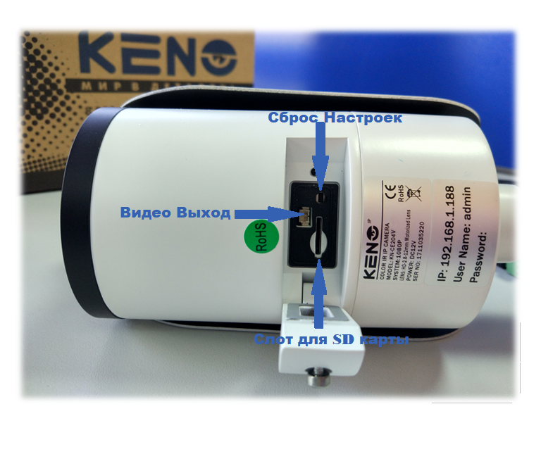Все Keno KN-CE204A5050BR Видеокамера IP белая уличная 2,43 MPix SONY EXMOR IMX323 ИК-50м f5.0-50мм видеонаблюдения в магазине Vidos Group