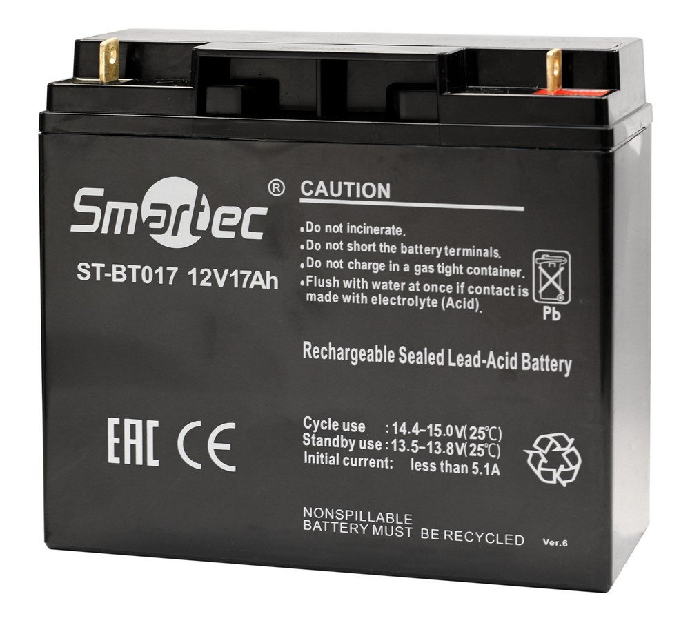 Все Smartec ST-BT017 аккумулятор 12 В, 17 Ач видеонаблюдения в магазине Vidos Group