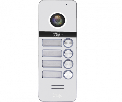 Fox FX-CP80 (Серебро) (4КН) вызывная AHD видео панель (1080p) 4-е кнопки вызова + считыватель Mifare