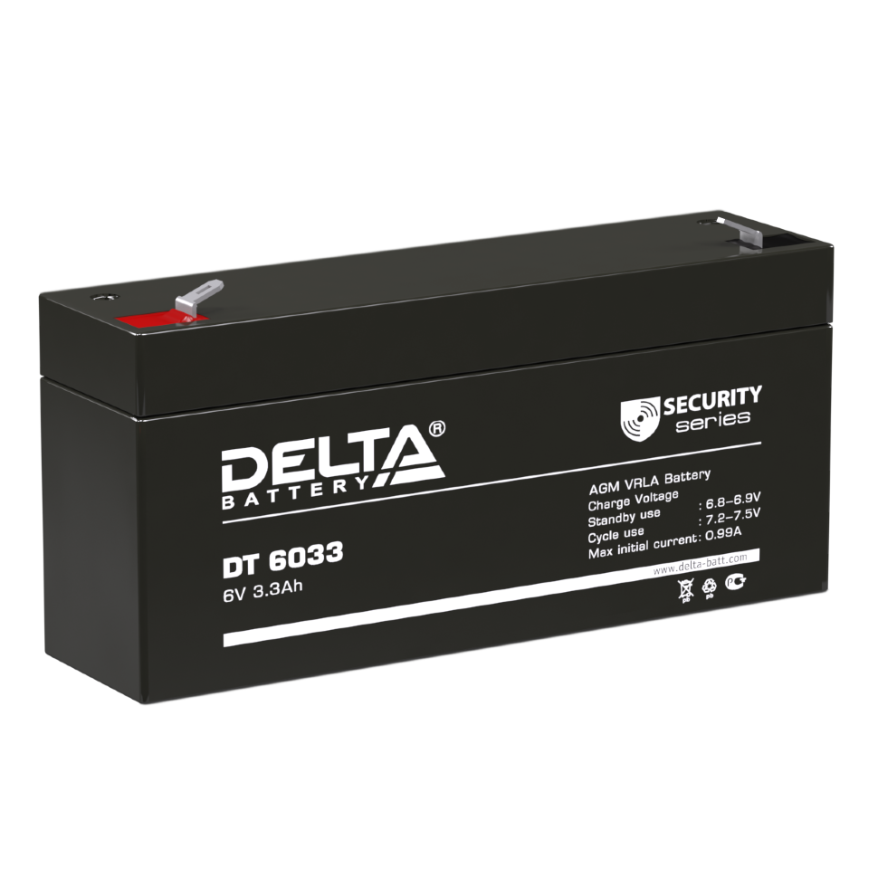 Все DELTA battery DT 6033 (125) аккумуляторные батареи для охранно-пожарных систем видеонаблюдения в магазине Vidos Group