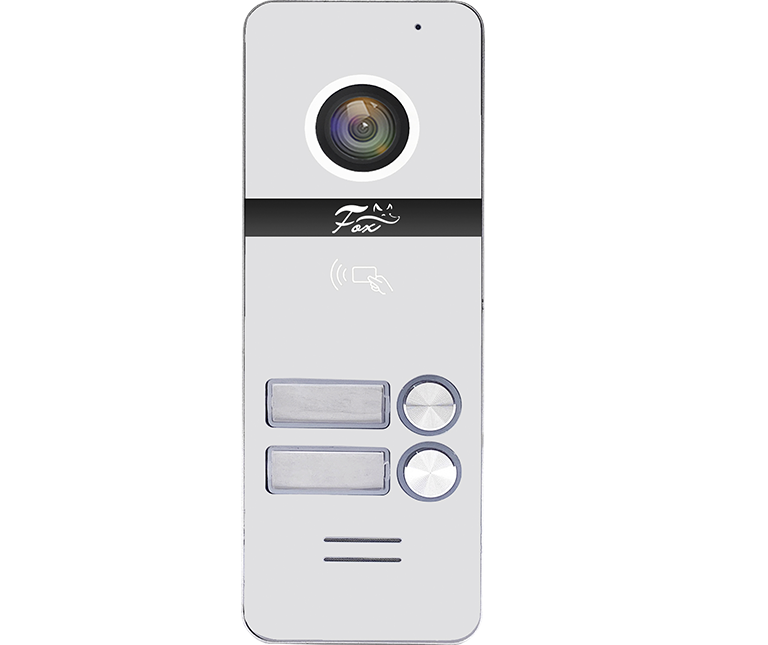 Все Fox FX-CP80 (Серебро) (2КН) вызывная AHD видео панель (1080p) 2-е кнопки вызова + считыватель Mifare видеонаблюдения в магазине Vidos Group