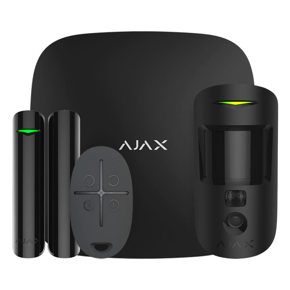 Все Ajax StarterKit Cam Plus (B) Комплект радиоканальной охранной сигнализации видеонаблюдения в магазине Vidos Group