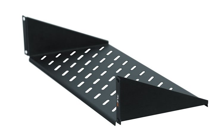 Все TLK SHFR-200-BK Полка фронтальная, 19", 2U глубиной 200мм, крепеж в комплекте, серая видеонаблюдения в магазине Vidos Group