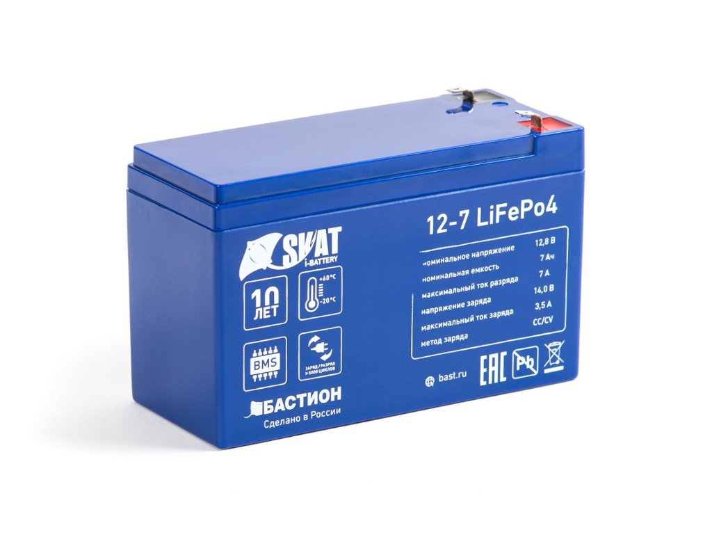 Все Бастион Skat i-Battery 12-7 LiFePo4 аккумуляторная батарея акб видеонаблюдения в магазине Vidos Group