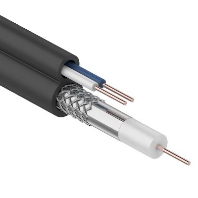 Rexant ккСВ-п+2х0,5 мм, (01-4002) кабель комбинированный для видеонаблюдения