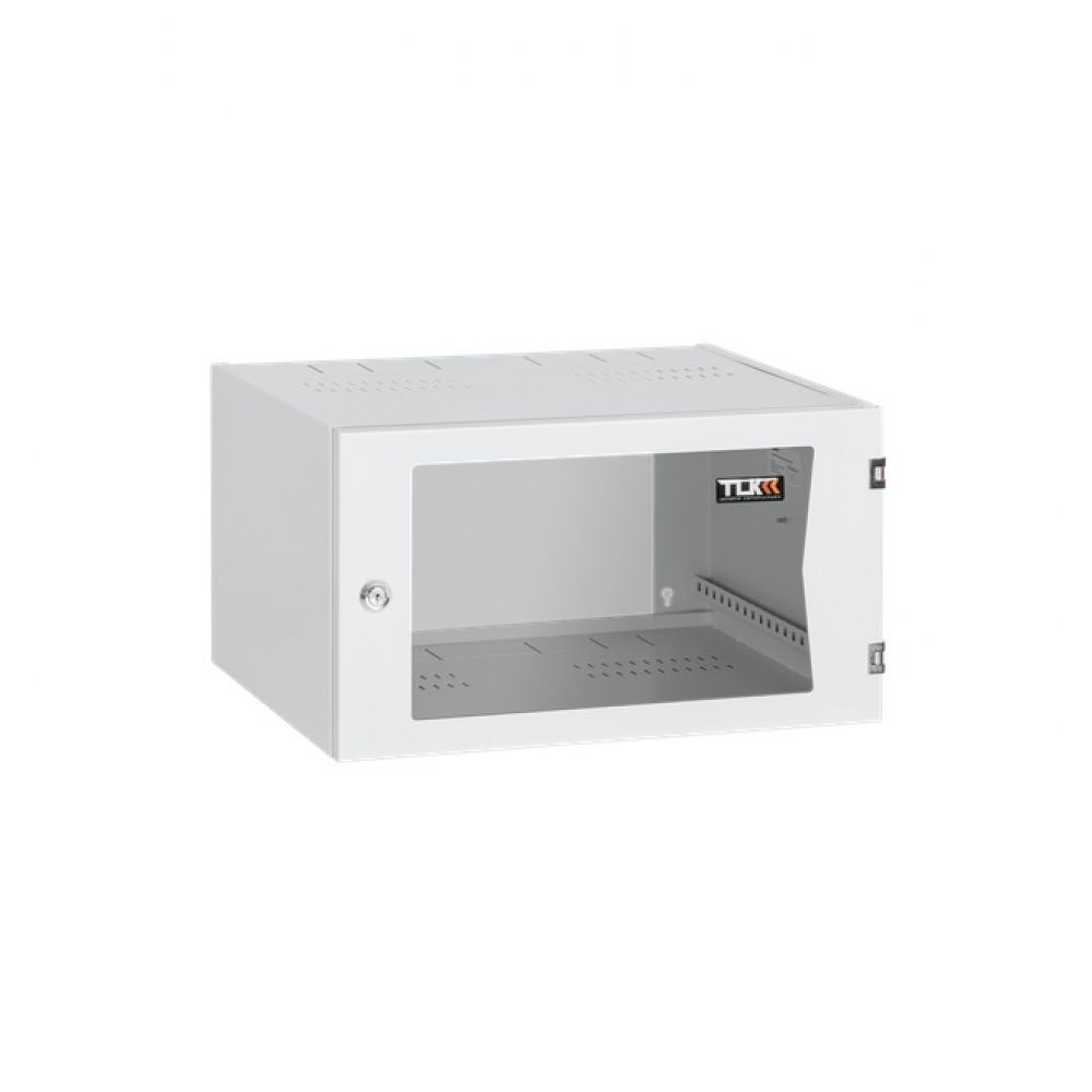 TLK TWP-WG-065445-G-GY настенный цельносварной шкаф 19", 6U,стеклянная дверь,Ш540хВ306хГ450мм
