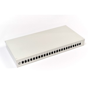 Мирарус MR-CB01-01-24 Кросс бокс оптический 19" на 24 SC (LC duplex) со сплайс пластиной и КДЗС (без пигтейлов и проходных адаптеров)