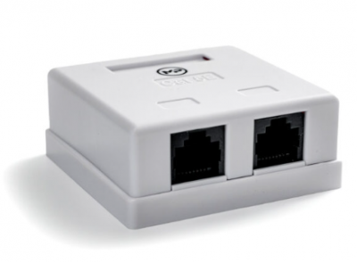 Мирарус MR-CS02-101 Розетка компьютерная RJ-45 (8P8C), категория 5e, двойная, внешняя, Dual IDC