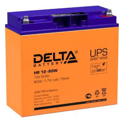 АКБ Delta HR 12-80W Аккумулятор герметичный свинцово-кислотный