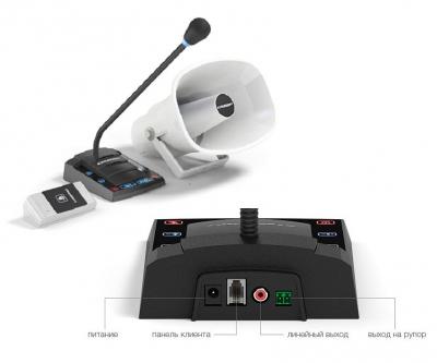 Stelberry S-515 комплект переговорного устройства клиент-кассир с системой громкого оповещения 