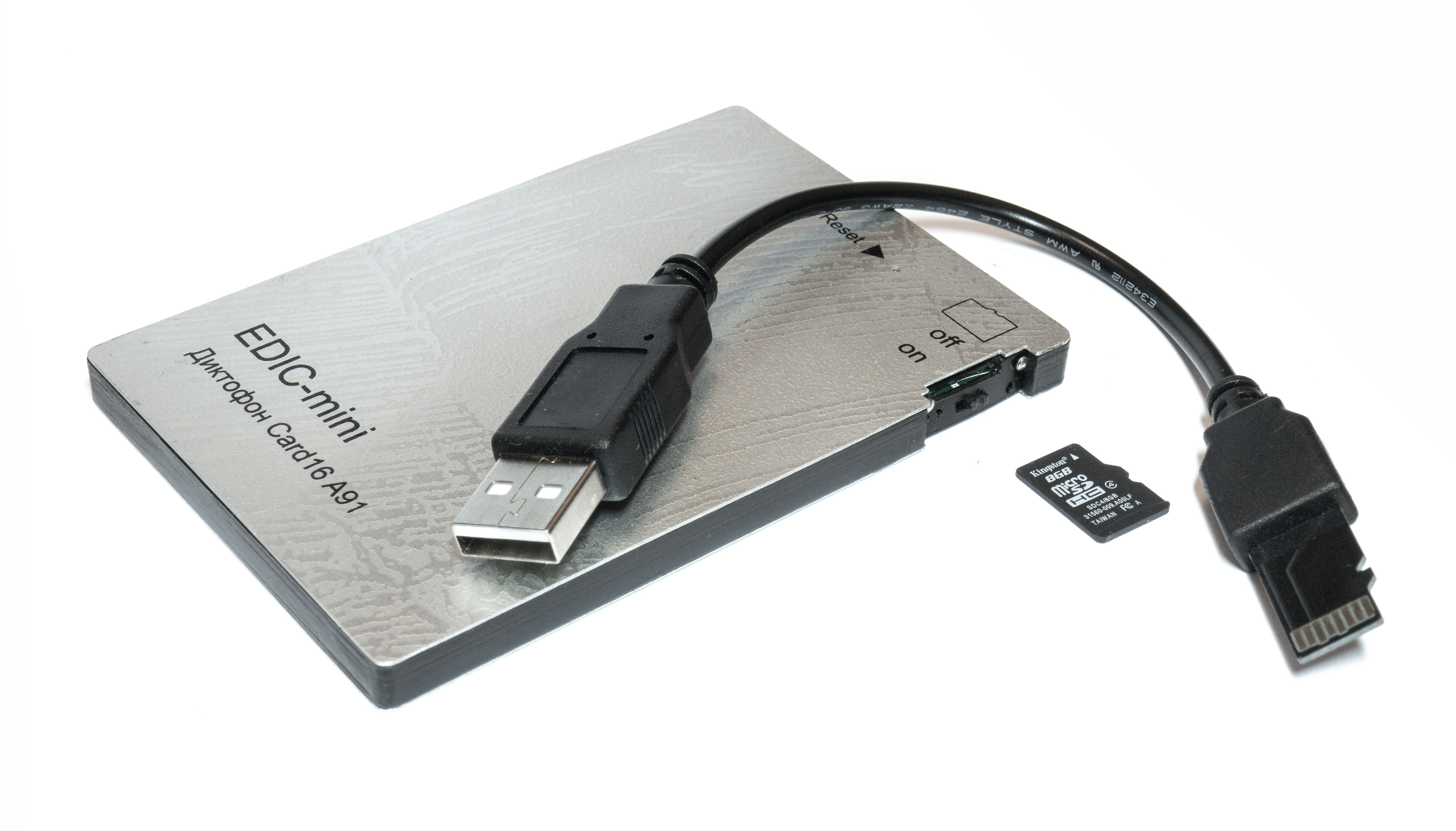 Все Телесистемы EM Card16 А91 (металл, размер 7*65*97мм, вес 72г, автономность до 1000ч, аккумулятор) видеонаблюдения в магазине Vidos Group